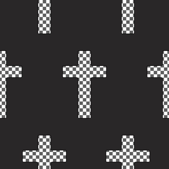 Black Checkered Cross