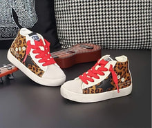 Load image into Gallery viewer, High Top Leopard Star Sneakers
