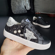 Load image into Gallery viewer, Black / Silver Star Sneakers
