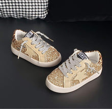 Load image into Gallery viewer, Gold Leopard Star Sneakers
