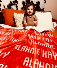 Load image into Gallery viewer, Name Blankets  (swipe pics for color &amp; font options)
