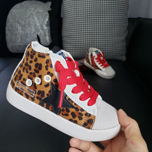 Load image into Gallery viewer, High Top Leopard Star Sneakers
