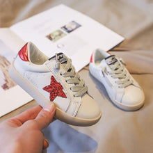 Load image into Gallery viewer, Red Glitter Star Sneakers
