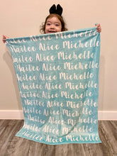 Load image into Gallery viewer, Name Blankets  (swipe pics for color &amp; font options)
